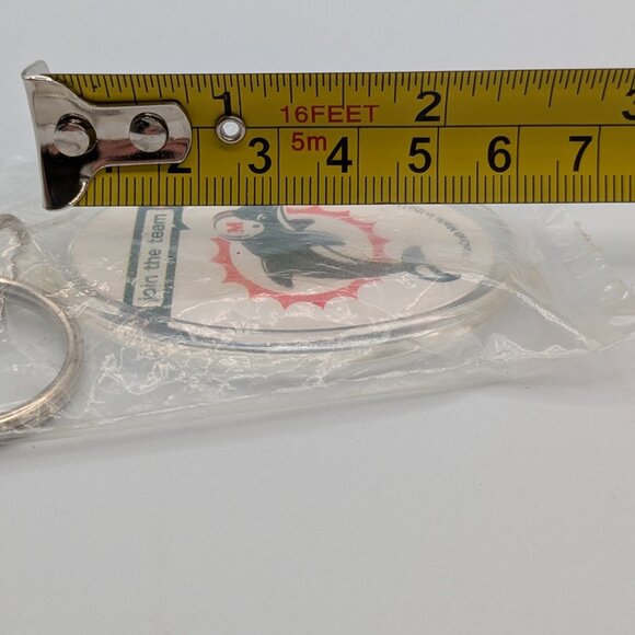 NFL Miami Dolphins Acrylic Key Ring 1990's Vintage NEW, White, Oval, Wincraft - Picture 3 of 4